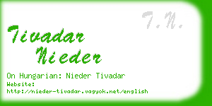 tivadar nieder business card